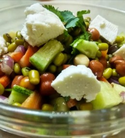 Green mung and paneer salad recipe